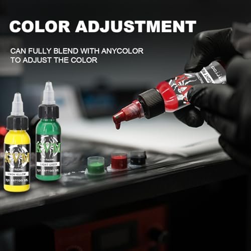KVM Tattoo Ink Set 14 Pcs Colors 1oz (30ml) - Smooth Flow Tattoo Supply for Professional Studios Avelisse