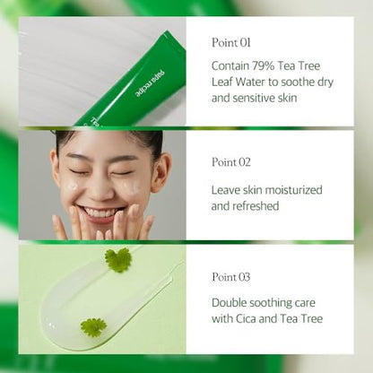 Papa Recipe Tea Tree Control Soothing Cream - Hydrating Face Moisturizer for Dry, Sensitive, Acne-Prone Skin - Oil Water Balance Care - Korean Face Cream 3.38 fl oz