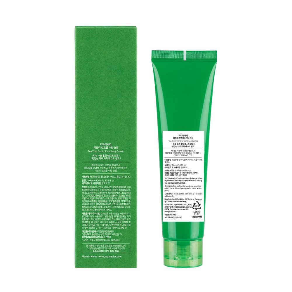 Papa Recipe Tea Tree Control Soothing Cream - Hydrating Face Moisturizer for Dry, Sensitive, Acne-Prone Skin - Oil Water Balance Care - Korean Face Cream 3.38 fl oz - görsel 15