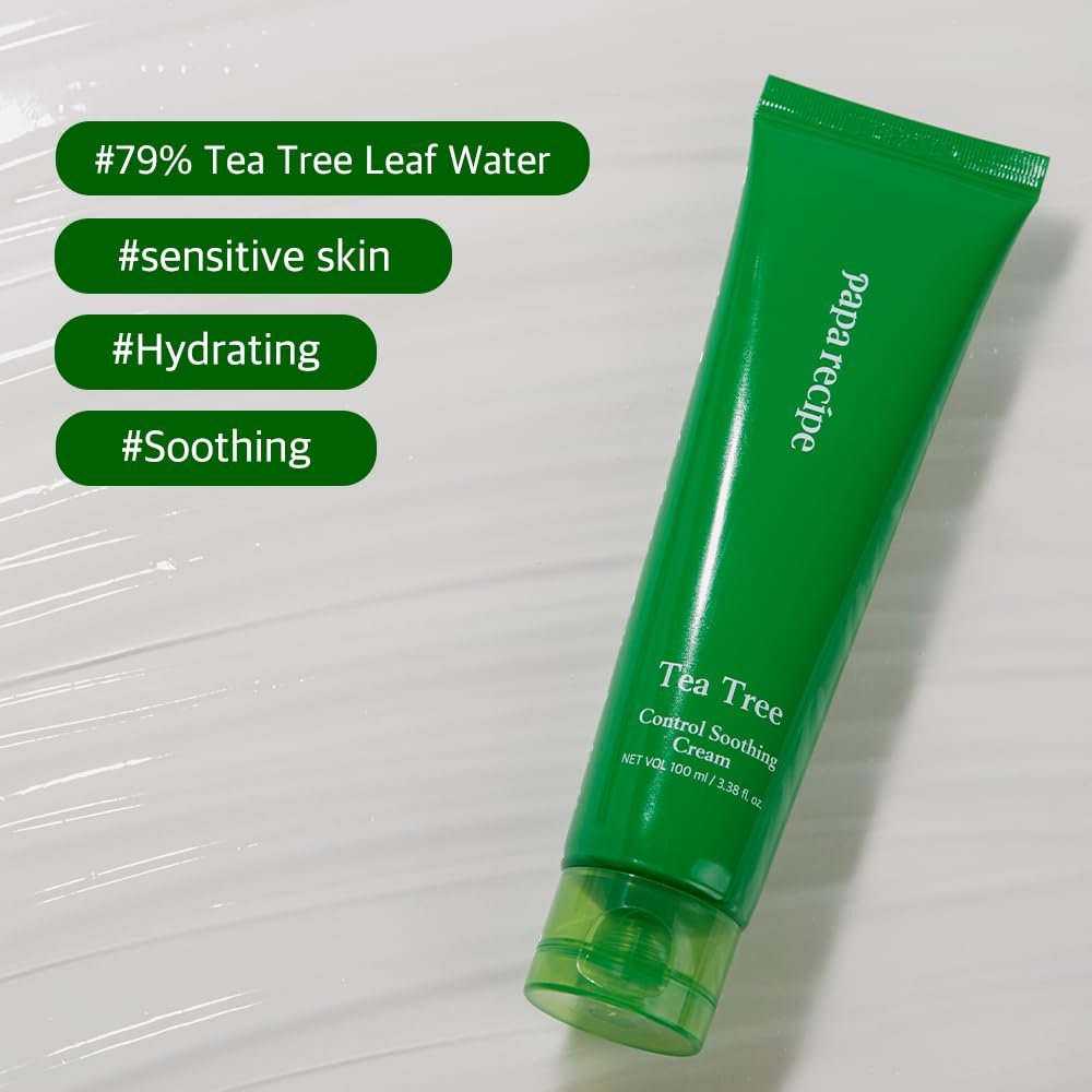 Papa Recipe Tea Tree Control Soothing Cream - Hydrating Face Moisturizer for Dry, Sensitive, Acne-Prone Skin - Oil Water Balance Care - Korean Face Cream 3.38 fl oz - görsel 9