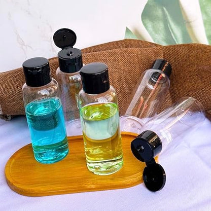 DNSEN 5 Pack 3.4 oz Travel Size Bottles TSA Approved Leak Proof Empty Refillable Liquid Containers with Labels