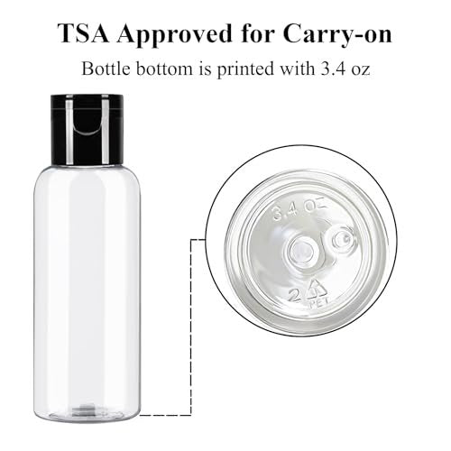 DNSEN 5 Pack 3.4 oz Travel Size Bottles TSA Approved Leak Proof Empty Refillable Liquid Containers with Labels - görsel 10
