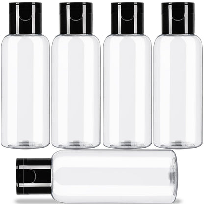 DNSEN 5 Pack 3.4 oz Travel Size Bottles TSA Approved Leak Proof Empty Refillable Liquid Containers with Labels