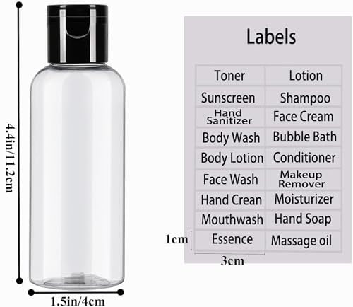 DNSEN 5 Pack 3.4 oz Travel Size Bottles TSA Approved Leak Proof Empty Refillable Liquid Containers with Labels - görsel 6