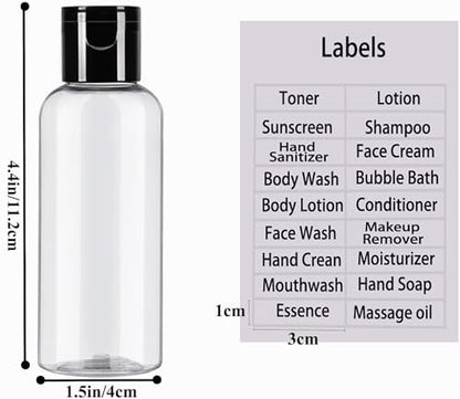 DNSEN 5 Pack 3.4 oz Travel Size Bottles TSA Approved Leak Proof Empty Refillable Liquid Containers with Labels
