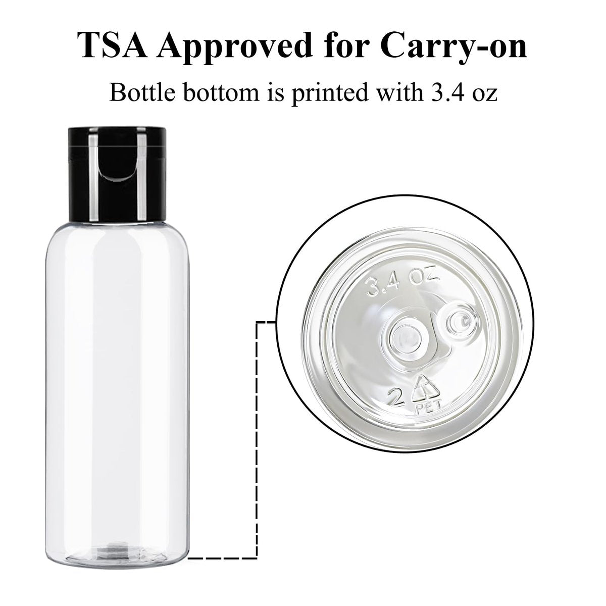 DNSEN 5 Pack 3.4 oz Travel Size Bottles TSA Approved Leak Proof Empty Refillable Liquid Containers with Labels - görsel 9