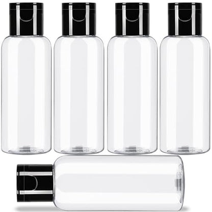 DNSEN 5 Pack 3.4 oz Travel Size Bottles TSA Approved Leak Proof Empty Refillable Liquid Containers with Labels