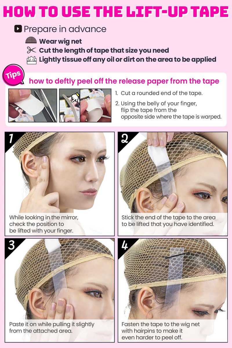 VECTill Cosplay Face Lift Up Tape – Medical-Grade Invisible Face Lifting Tape Avelisse