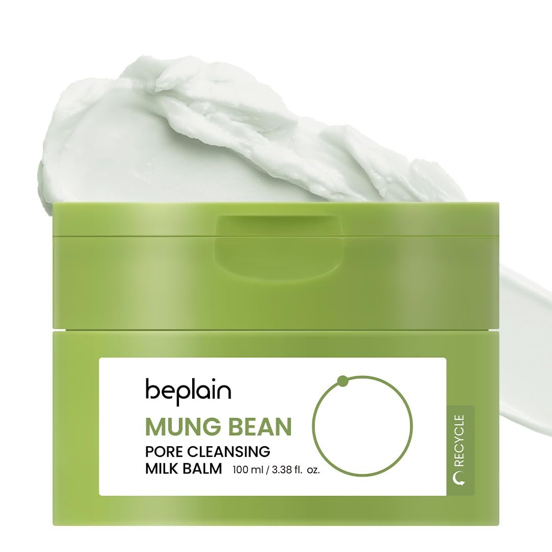 beplain Mung Bean Pore Cleansing Milk Balm – Fragrance-Free Korean Makeup Remover for Sensitive Skin, 3.38 fl.oz (100ml) Avelisse