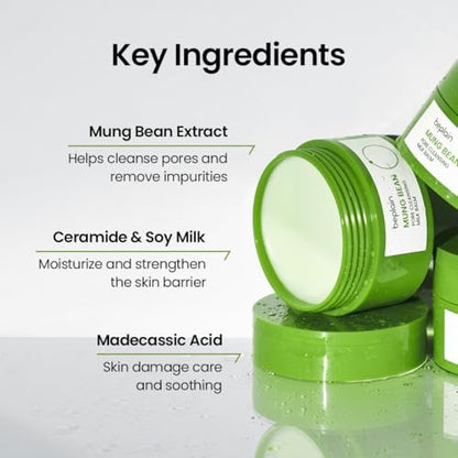beplain Mung Bean Pore Cleansing Milk Balm – Fragrance-Free Korean Makeup Remover for Sensitive Skin, 3.38 fl.oz (100ml) Avelisse