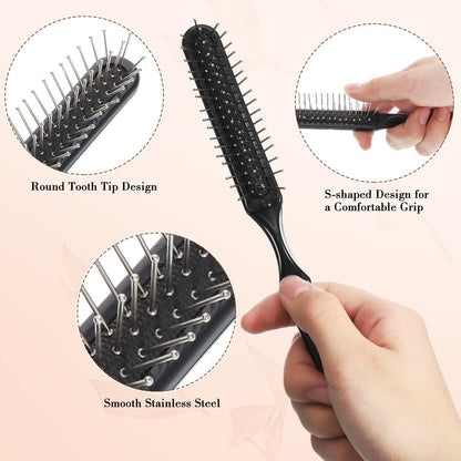 obeoby 3Pcs Wig Brush Comb Set - Loop Wig Brush, Hair Extension Brush, Wide-Tooth and Edge Combs for Human Wigs and Synthetic Extensions
