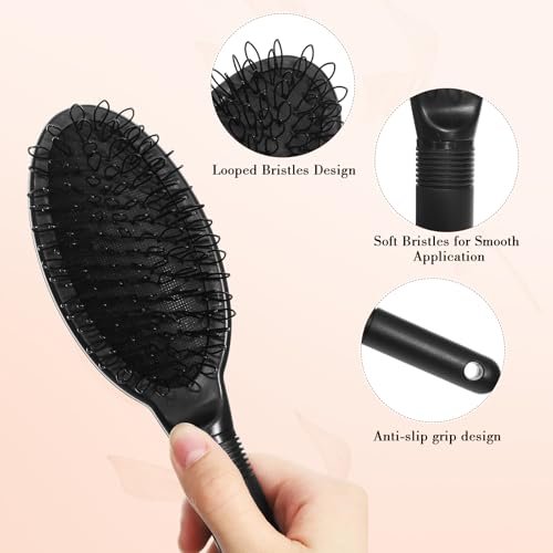 obeoby 3Pcs Wig Brush Comb Set - Loop Wig Brush, Hair Extension Brush, Wide-Tooth and Edge Combs for Human Wigs and Synthetic Extensions - görsel 6