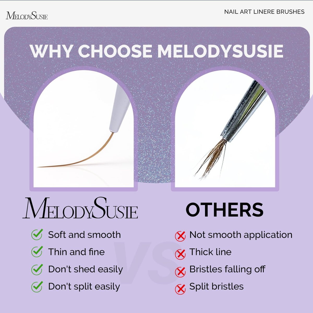 MelodySusie 5-Piece Nail Art Liner Brush Set – Professional Gel Polish Painting Pens for Thin Long Lines, Tiny Details & Fine Drawing (Sizes 5/7/9/11/20mm) - görsel 13