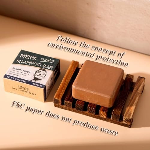 SKIRIFINE Shampoo Bar for Men – Cedar Citrus Scent, Natural Men Shampoo Soap Bar, Quick Lather & Easy Rinse, Ideal for Travel, 3.2 oz - görsel 12