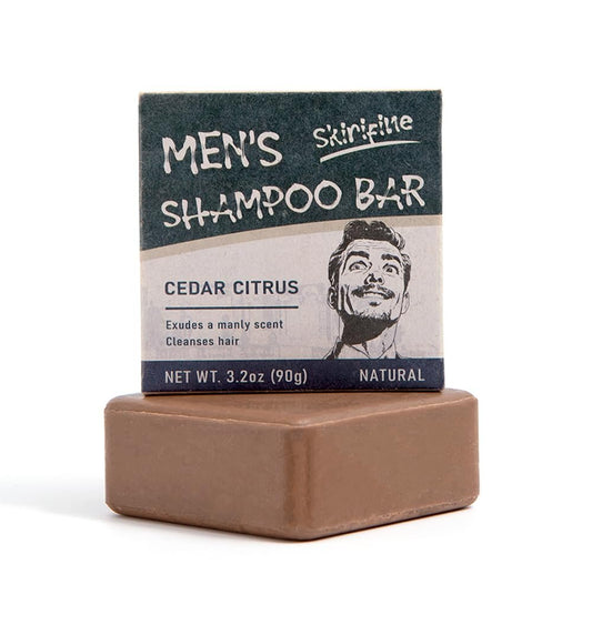 SKIRIFINE Shampoo Bar for Men – Cedar Citrus Scent, Natural Men Shampoo Soap Bar, Quick Lather & Easy Rinse, Ideal for Travel, 3.2 oz