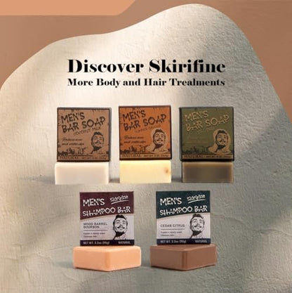 SKIRIFINE Shampoo Bar for Men – Cedar Citrus Scent, Natural Men Shampoo Soap Bar, Quick Lather & Easy Rinse, Ideal for Travel, 3.2 oz