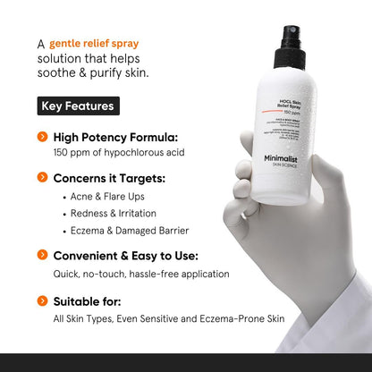 Minimalist Hypochlorous Acid Face & Body Spray for Acne, Eczema & Redness Relief – Soothes & Purifies Skin Post-Workout – Antimicrobial, Reduces Irritation – Gentle HOCl Formula for All – 7.44 fl oz Avelisse