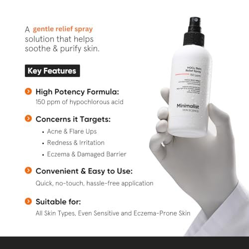 Minimalist Hypochlorous Acid Face & Body Spray for Acne, Eczema & Redness Relief – Soothes & Purifies Skin Post-Workout – Antimicrobial, Reduces Irritation – Gentle HOCl Formula for All – 7.44 fl oz Avelisse