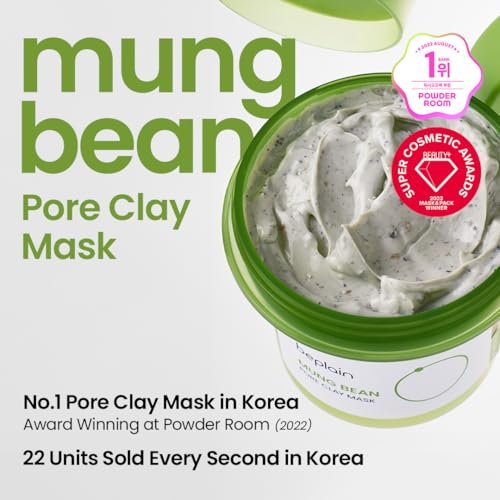 Beplain Mung Bean Pore Clay Mask - Fragrance-Free Wash Off Mask for Blackhead & Whitehead Care, 4.05 fl oz (120ml) | Korean Skincare Avelisse