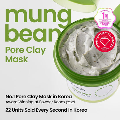 Beplain Mung Bean Pore Clay Mask - Fragrance-Free Wash Off Mask for Blackhead & Whitehead Care, 4.05 fl oz (120ml) | Korean Skincare Avelisse