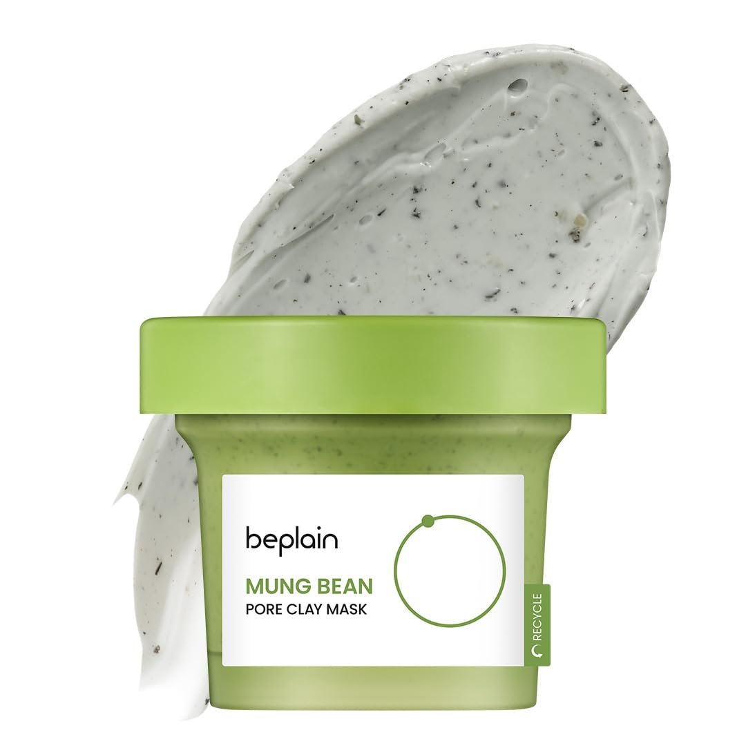 Beplain Mung Bean Pore Clay Mask - Fragrance-Free Wash Off Mask for Blackhead & Whitehead Care, 4.05 fl oz (120ml) | Korean Skincare Avelisse