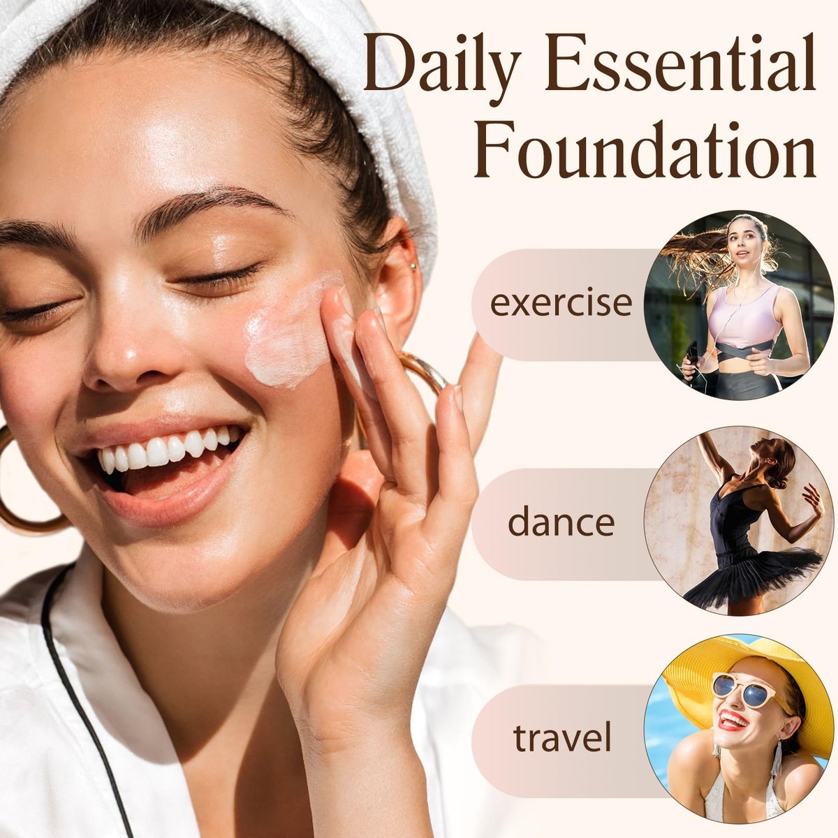 4 in 1 Foundation Liquid with SPF 50+ - Medium Coverage, Color Matching, Long-Wearing & Waterproof Makeup for All-Day Wear - görsel 11