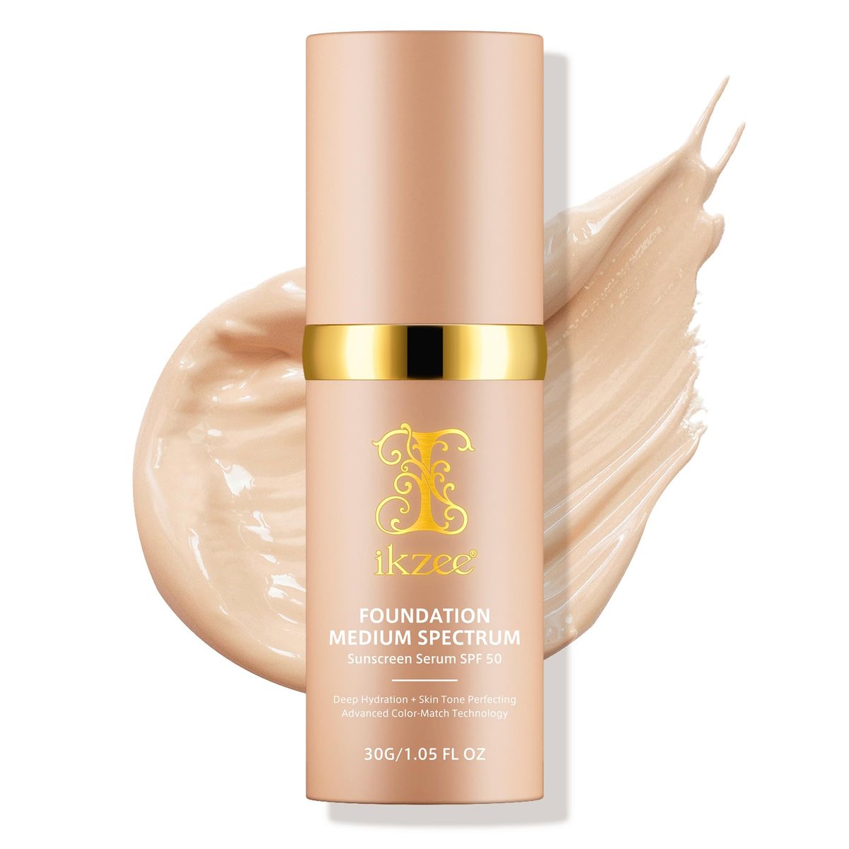4 in 1 Foundation Liquid with SPF 50+ - Medium Coverage, Color Matching, Long-Wearing & Waterproof Makeup for All-Day Wear - görsel 1