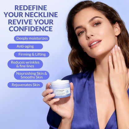 Crogooe Neck Firming Cream - Tighten and Lift Neck & Décolleté, Reduce Wrinkles and Crepey Skin, 1.7 oz