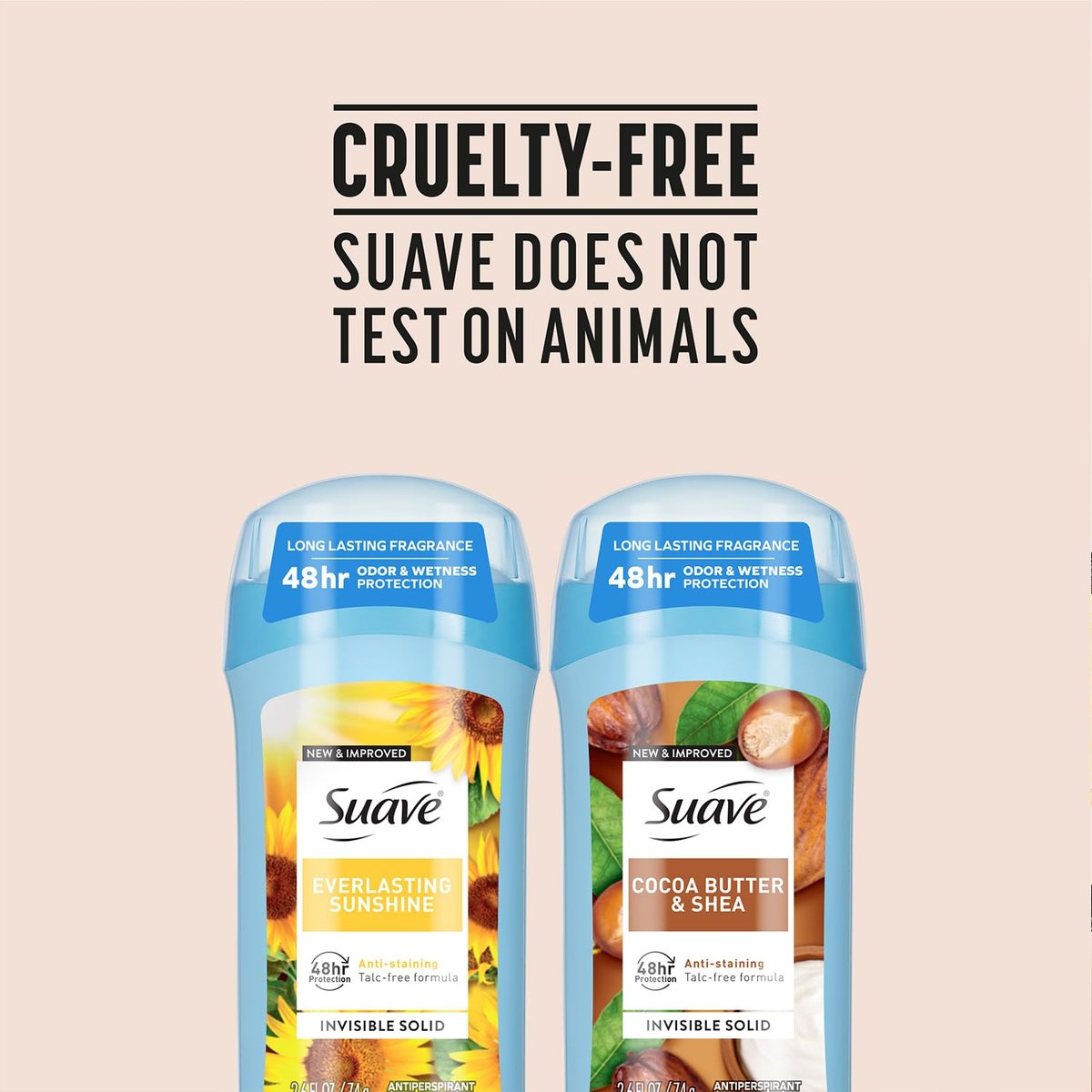Suave Antiperspirant Deodorant for Women Variety 4-Pack – Cocoa Butter & Shea + Everlasting Sunshine, Anti-Staining Invisible Solid, Talc-Free, 2.7 Oz Each Avelisse