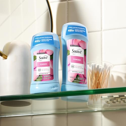 Suave Antiperspirant Deodorant for Women, Powder 2-Size Variety Pack – Anti-Staining Invisible Solid, Talc-Free (2 Piece Set), Scented - görsel 14