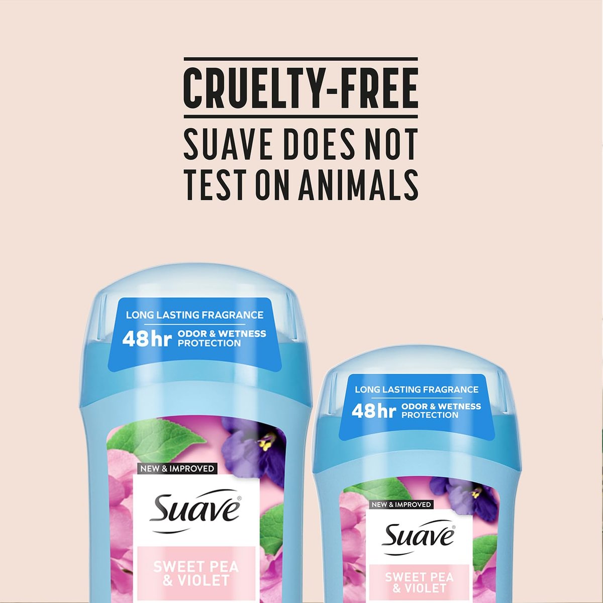 Suave Antiperspirant Deodorant for Women, Sweet Pea & Violet 2-Size Variety Pack – Anti-Staining Invisible Solid, Talc-Free (2 Piece Set) - görsel 15