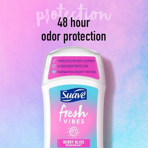 Suave Aluminum-Free Deodorant for Kids & Teen Girls, Fresh Vibes Berry Bliss 2-Pack, 48H Protection, 1.2 Oz Each - görsel 3