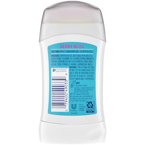 Suave Aluminum-Free Deodorant for Kids & Teen Girls, Fresh Vibes Berry Bliss 2-Pack, 48H Protection, 1.2 Oz Each - görsel 13