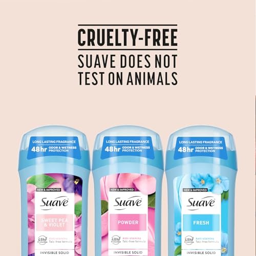 Suave Antiperspirant Deodorant for Women Variety 3-Pack – Powder, Fresh, Sweet Pea & Violet, Anti-Staining Invisible Solid, Talc-Free, 2.6 Oz Each Avelisse