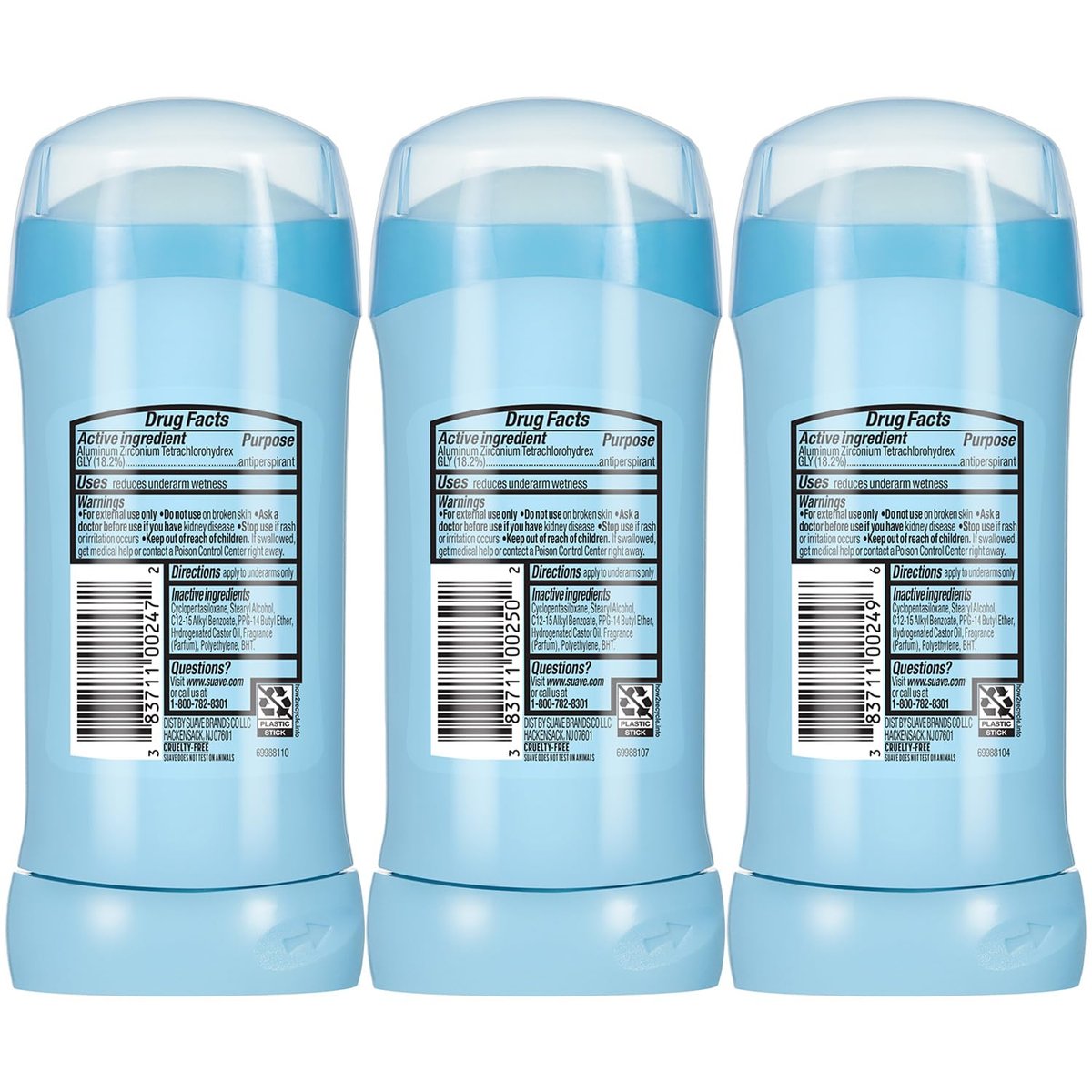 Suave Antiperspirant Deodorant for Women Variety 3-Pack – Powder, Fresh, Sweet Pea & Violet, Anti-Staining Invisible Solid, Talc-Free, 2.6 Oz Each Avelisse