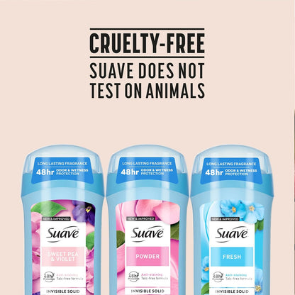 Suave Antiperspirant Deodorant for Women Variety 3-Pack – Powder, Fresh, Sweet Pea & Violet, Anti-Staining Invisible Solid, Talc-Free, 2.6 Oz Each Avelisse