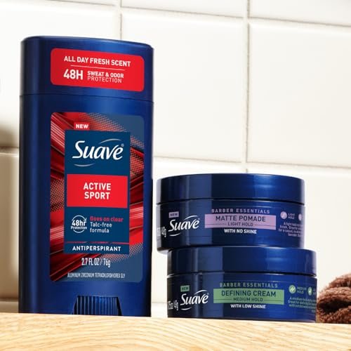 Suave Men's Antiperspirant Deodorant Variety 4-Pack – Active Sport, Bergamot & Wood, Ocean Charge, Marine & Driftwood, 48-Hour Sweat and Odor Protection, 2.7 oz Each Avelisse
