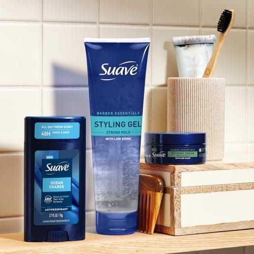 Suave Men's Antiperspirant Deodorant Variety 4-Pack – Active Sport, Bergamot & Wood, Ocean Charge, Marine & Driftwood, 48-Hour Sweat and Odor Protection, 2.7 oz Each Avelisse