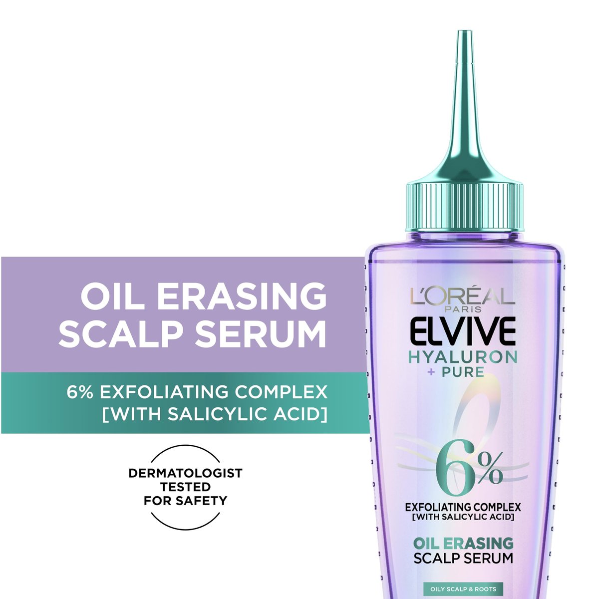 L'Oreal Paris Elvive Hyaluron + Pure Oil Erasing Scalp Serum with Salicylic Acid for Oily Hair, 3.45 Fl Oz Avelisse