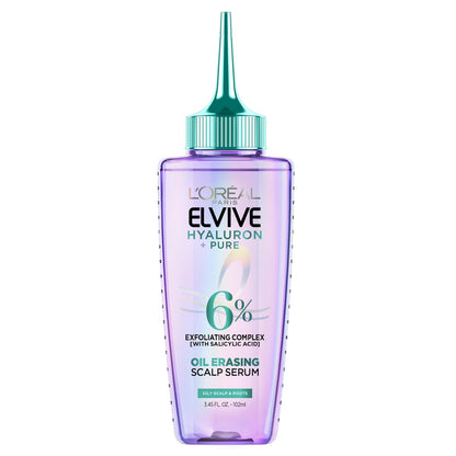 L'Oreal Paris Elvive Hyaluron + Pure Oil Erasing Scalp Serum with Salicylic Acid for Oily Hair, 3.45 Fl Oz Avelisse