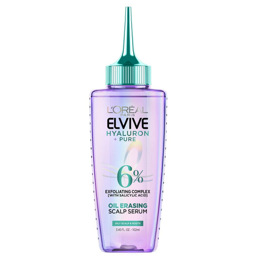 L'Oreal Paris Elvive Hyaluron + Pure Oil Erasing Scalp Serum with Salicylic Acid for Oily Hair, 3.45 Fl Oz Avelisse