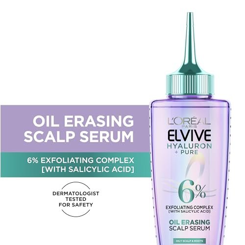 L'Oreal Paris Elvive Hyaluron + Pure Oil Erasing Scalp Serum with Salicylic Acid for Oily Hair, 3.45 Fl Oz Avelisse