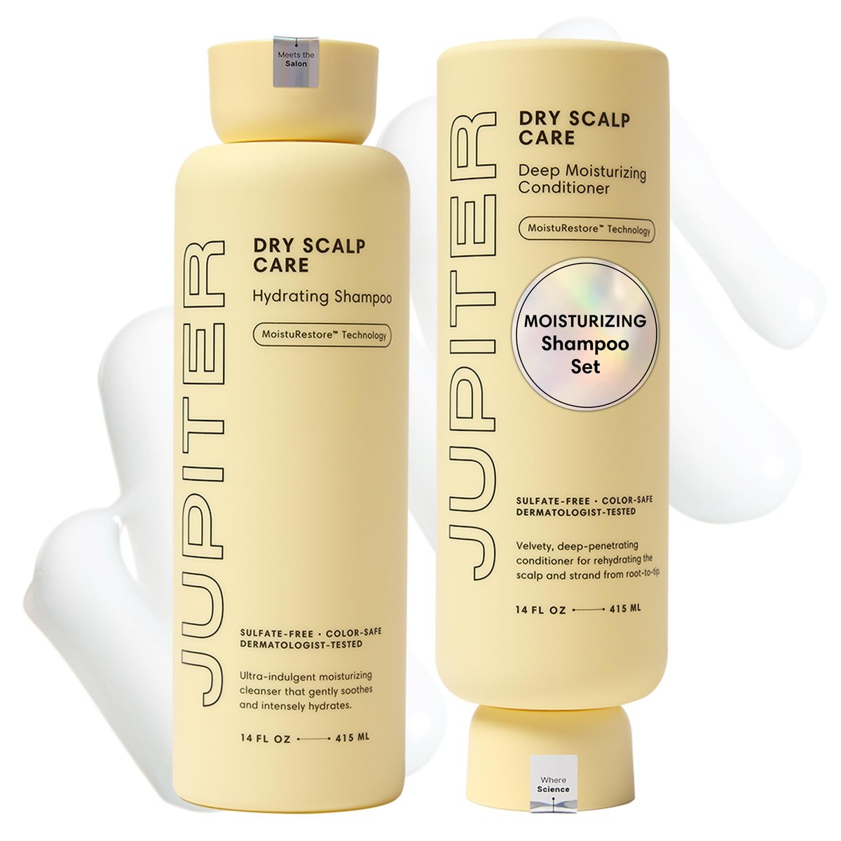 Jupiter Hydrating Shampoo and Conditioner Set – Moisturizing, Nourishing, Strengthening Hair Care – Daily Scalp & Hair Hydration – Color-Safe, Sulfate-Free, Paraben-Free, 14 fl. oz. each Avelisse