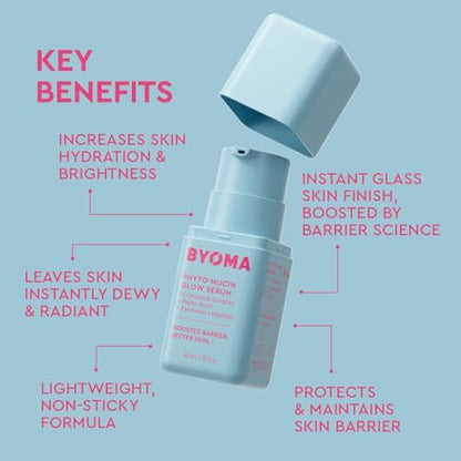 BYOMA Phyto-Mucin Glow Serum - Plumping, Hydrating Face Serum for Glass Skin - Strengthens Skin Barrier - 1.35 fl.oz Avelisse