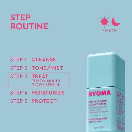 BYOMA Phyto-Mucin Glow Serum - Plumping, Hydrating Face Serum for Glass Skin - Strengthens Skin Barrier - 1.35 fl.oz Avelisse