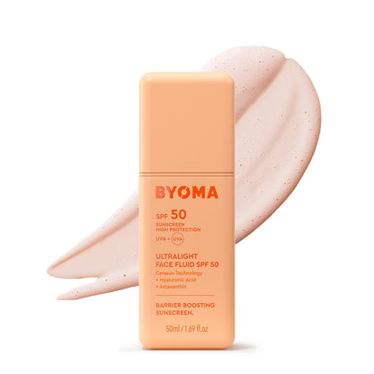 BYOMA SPF 50 Face Fluid - Ultra-Lightweight Facial Sunscreen, Luminous Glow, No White Cast, Strengthens Skin Barrier, 1.69 fl.oz Avelisse