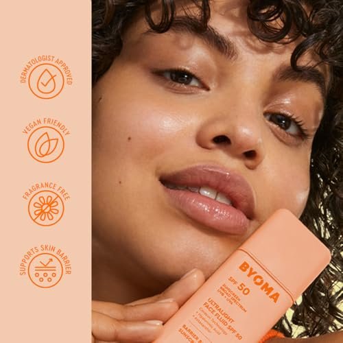 BYOMA SPF 50 Face Fluid - Ultra-Lightweight Facial Sunscreen, Luminous Glow, No White Cast, Strengthens Skin Barrier, 1.69 fl.oz Avelisse