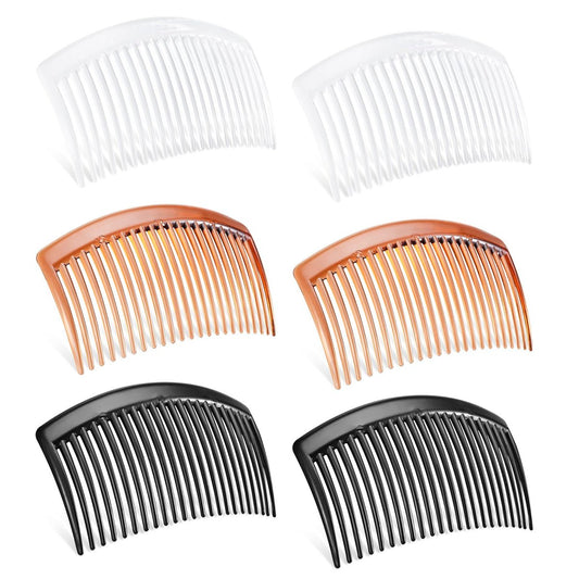 6-Pack 3.15-Inch Hair Side Combs with 3 Colors – Professional Barber Comb for Styling and Grooming, French Combs for Wedding, Dating and More