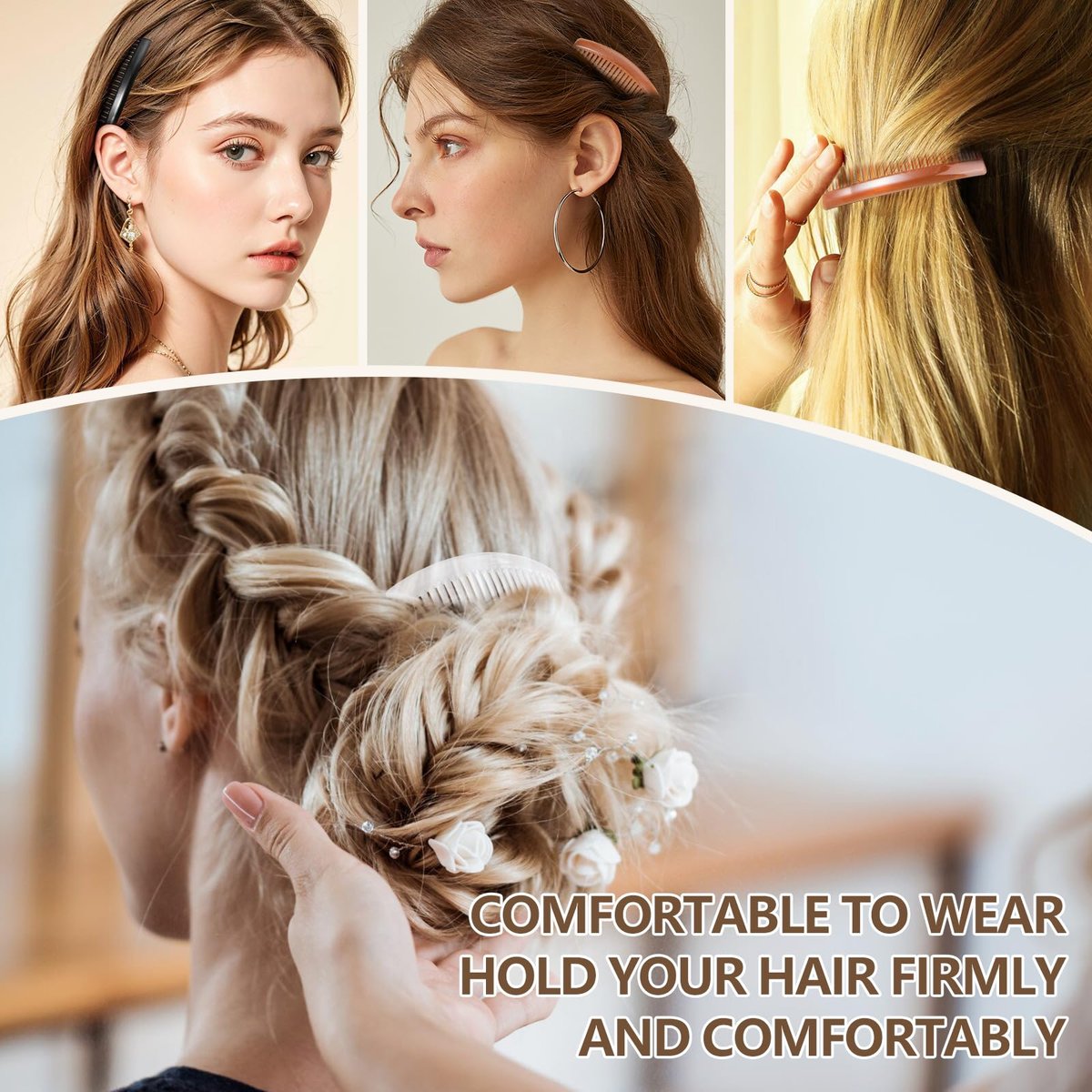 6-Pack 3.15-Inch Hair Side Combs with 3 – Multi-Purpose Use: Perfect for wedding prep, dating, daily grooming, and – Image 5