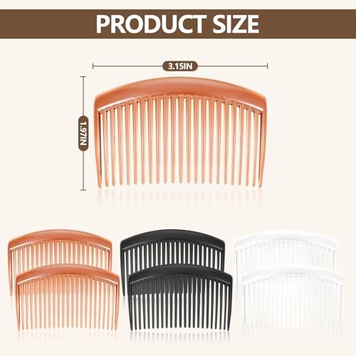 6-Pack 3.15-Inch Hair Side Combs with 3 – Professional Grade: Ideal for barbers and stylists, these combs provide – Image 4